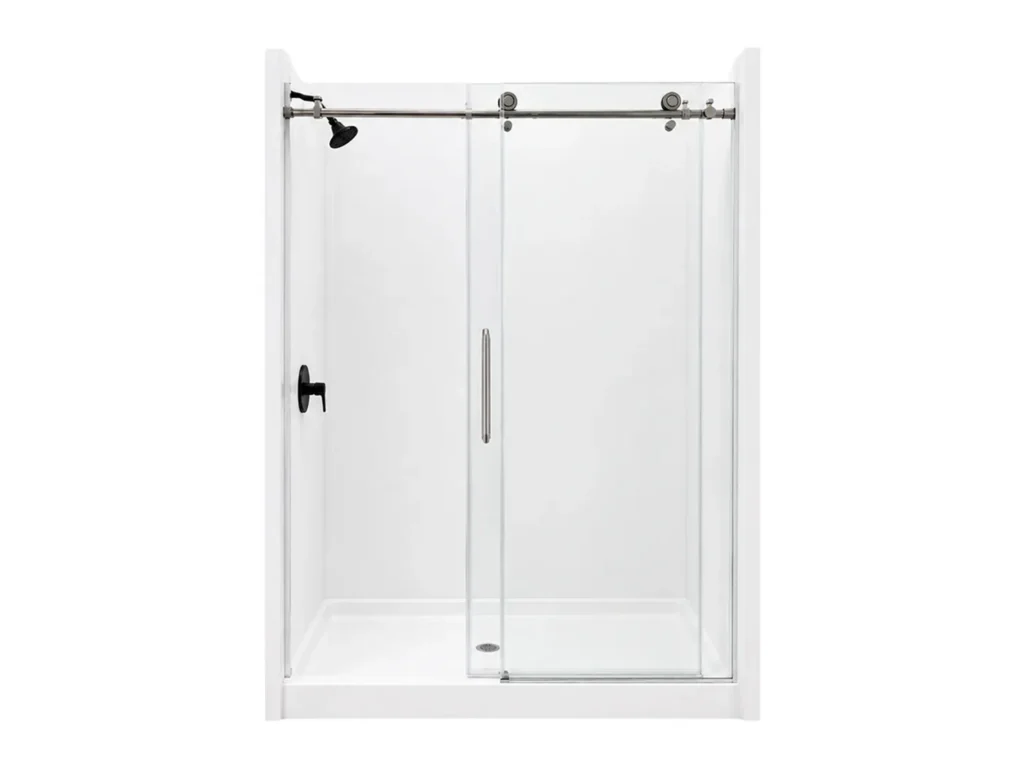 Avonite Shower with Glass Barn Doors